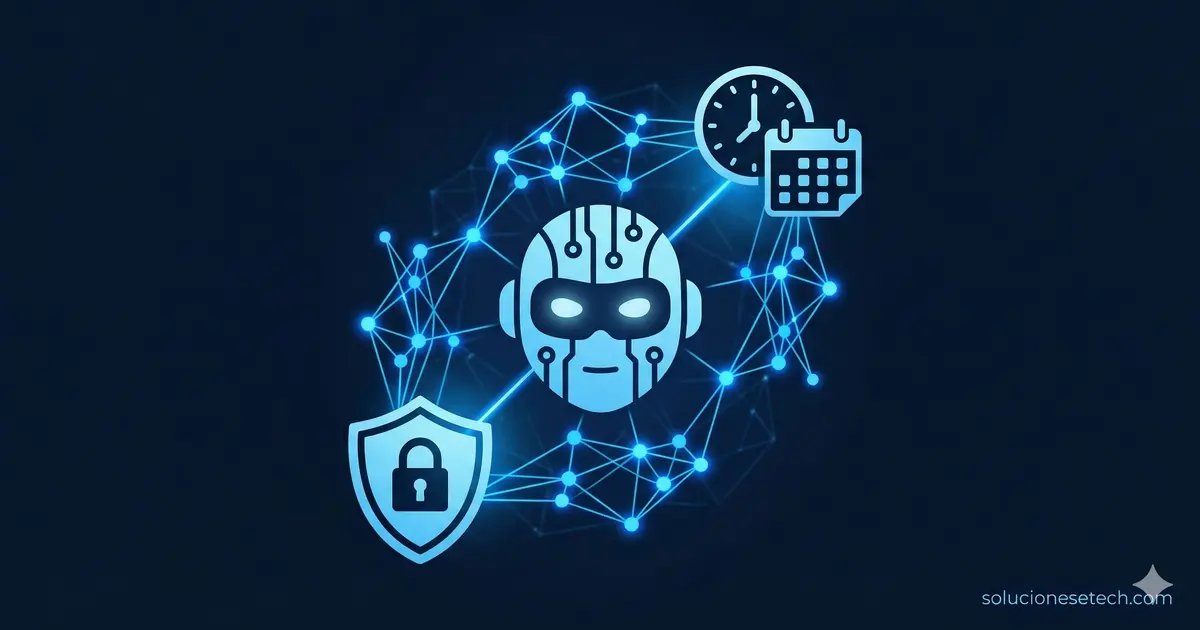 Diagram of a persistent AI agent operating autonomously in a secure enterprise environment